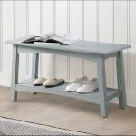 Dove Gray Rustic Farmhouse Wood Bench
