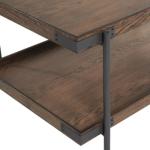 Mahogany Tray Top and Shelf Wood Accent Table
