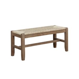 Natural Twisted Seagrass and Wood Bench