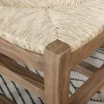 Natural Twisted Seagrass and Wood Bench