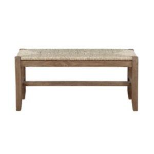 Natural Twisted Seagrass and Wood Bench