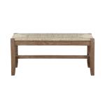 Natural Twisted Seagrass and Wood Bench