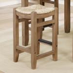 Twisted Seagrass and Wood Counter Stools, Set of 2