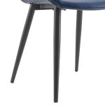 Blue Faux Leather Stitched Chairs, Set of 2