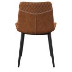 Faux Brown Leather Dining Chairs, Set of 2