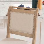 Natural Upholstered Wood Frame Counter Stool