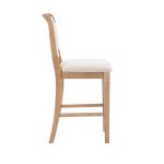 Natural Upholstered Wood Frame Counter Stool
