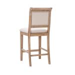 Natural Upholstered Wood Frame Counter Stool