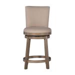 Rustic Taupe Upholstered Swivel Counter Stool
