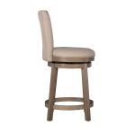 Rustic Taupe Upholstered Swivel Counter Stool