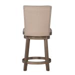 Rustic Taupe Upholstered Swivel Counter Stool