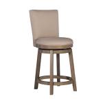 Rustic Taupe Upholstered Swivel Counter Stool