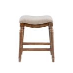Hazelnut Upholstered Curved Seat Counter Stool