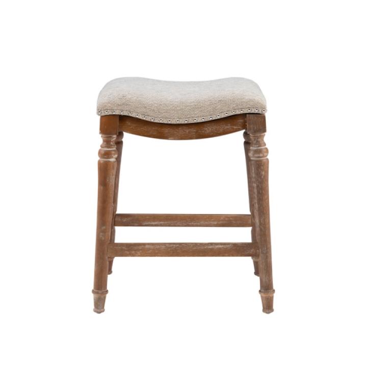 Hazelnut Upholstered Curved Seat Counter Stool