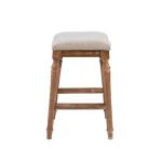 Hazelnut Upholstered Curved Seat Counter Stool