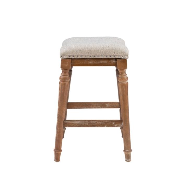 Hazelnut Upholstered Curved Seat Counter Stool