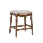 Hazelnut Upholstered Curved Seat Counter Stool
