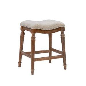 Hazelnut Upholstered Curved Seat Counter Stool