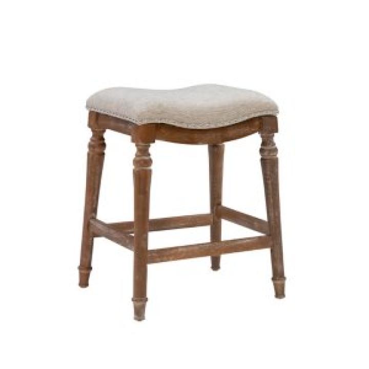 Hazelnut Upholstered Curved Seat Counter Stool