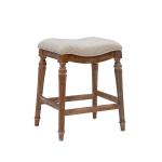 Hazelnut Upholstered Curved Seat Counter Stool