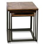 Diamond Wood Top Nesting Accent Tables, Set of 3