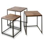 Diamond Wood Top Nesting Accent Tables, Set of 3