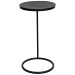 Aged Black Metal Frame Slab Top Accent Table