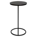 Aged Black Metal Frame Slab Top Accent Table