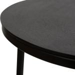Aged Black Metal Frame Slab Top Accent Table