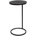 Aged Black Metal Frame Slab Top Accent Table