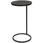 Aged Black Metal Frame Slab Top Accent Table