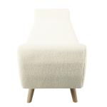 Cream Sherpa and Wood Storage Bench
