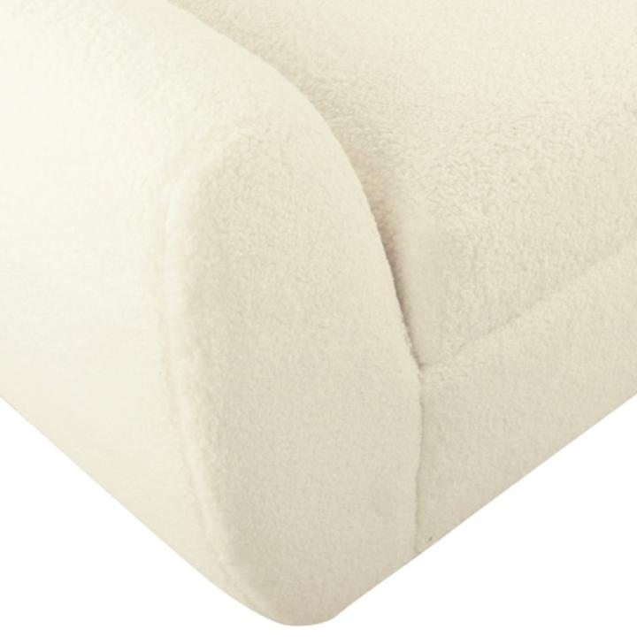 Cream Sherpa and Wood Storage Bench