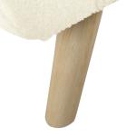 Cream Sherpa and Wood Storage Bench