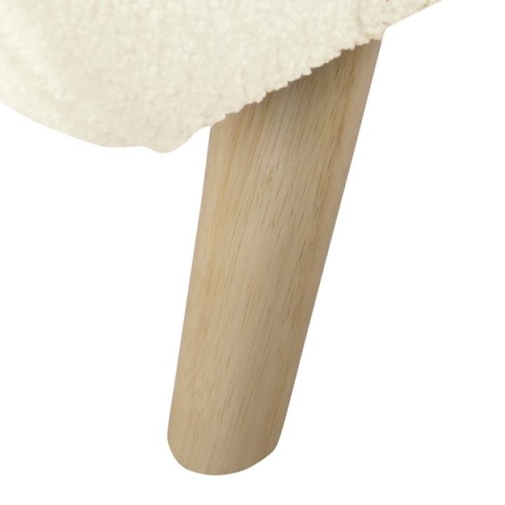 Cream Sherpa and Wood Storage Bench