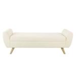 Cream Sherpa and Wood Storage Bench