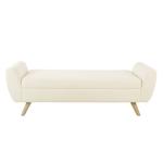 Cream Sherpa and Wood Storage Bench