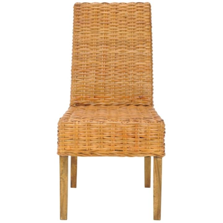 Natural Rattan Wicker 2-pc. Dining Chair Set