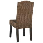 Brown Camelback Wicker Dining Chairs, Set of 2