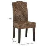 Brown Camelback Wicker Dining Chairs, Set of 2