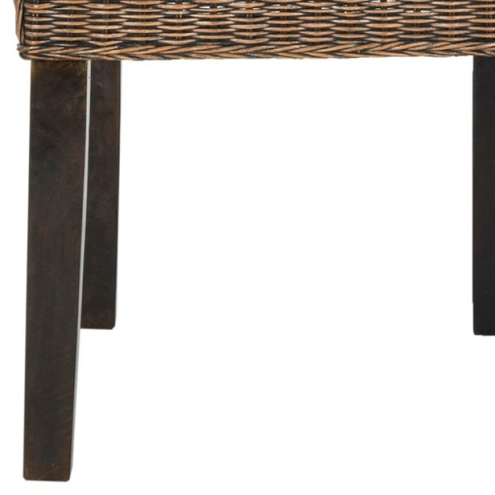 Brown Camelback Wicker Dining Chairs, Set of 2