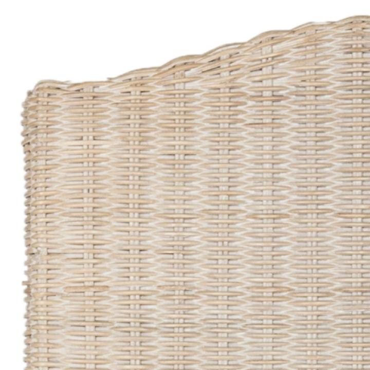 White Camelback Wicker Dining Chairs, Set of 2