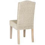 White Camelback Wicker Dining Chairs, Set of 2