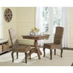 Gray Aged Rattan Wicker 2-pc. Dining Chair Set