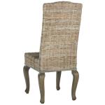 Gray Aged Rattan Wicker 2-pc. Dining Chair Set