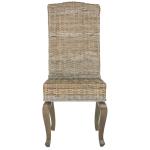 Gray Aged Rattan Wicker 2-pc. Dining Chair Set