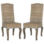 Gray Aged Rattan Wicker 2-pc. Dining Chair Set
