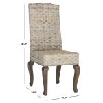 Whitewashed Kubu Rattan Dining Chairs, Set of 2