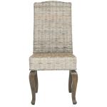 Whitewashed Kubu Rattan Dining Chairs, Set of 2