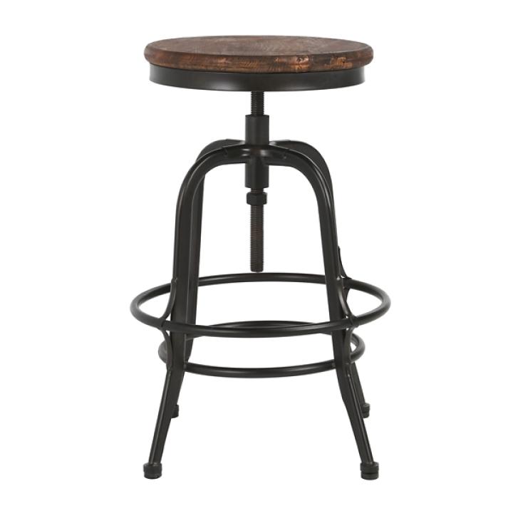 Reclaimed Pine Wood Adjustable Counter Stool